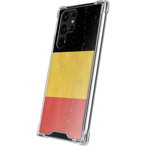 Belgium Flag Distressed Galaxy S22 Ultra Clear Case